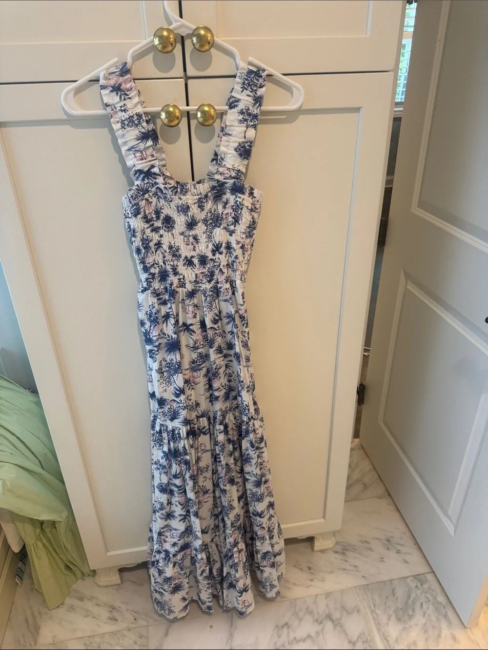 Abercrombie & Fitch Blue and White Floral Maxi Dress